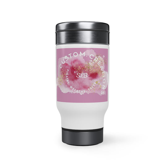 LOGO - Stainless Steel Travel Mug with Handle, 14oz