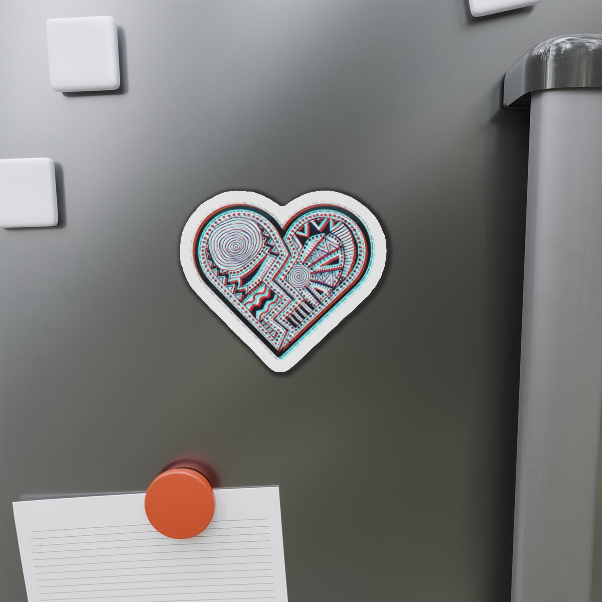 Zentangle Heart Color - Die-Cut Magnets