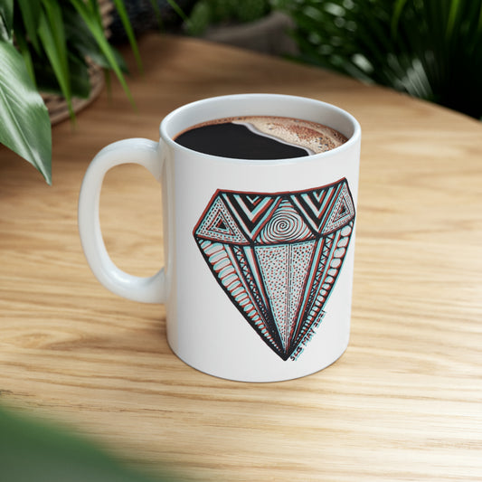 Zentangle Diamond - Ceramic Mug 11oz