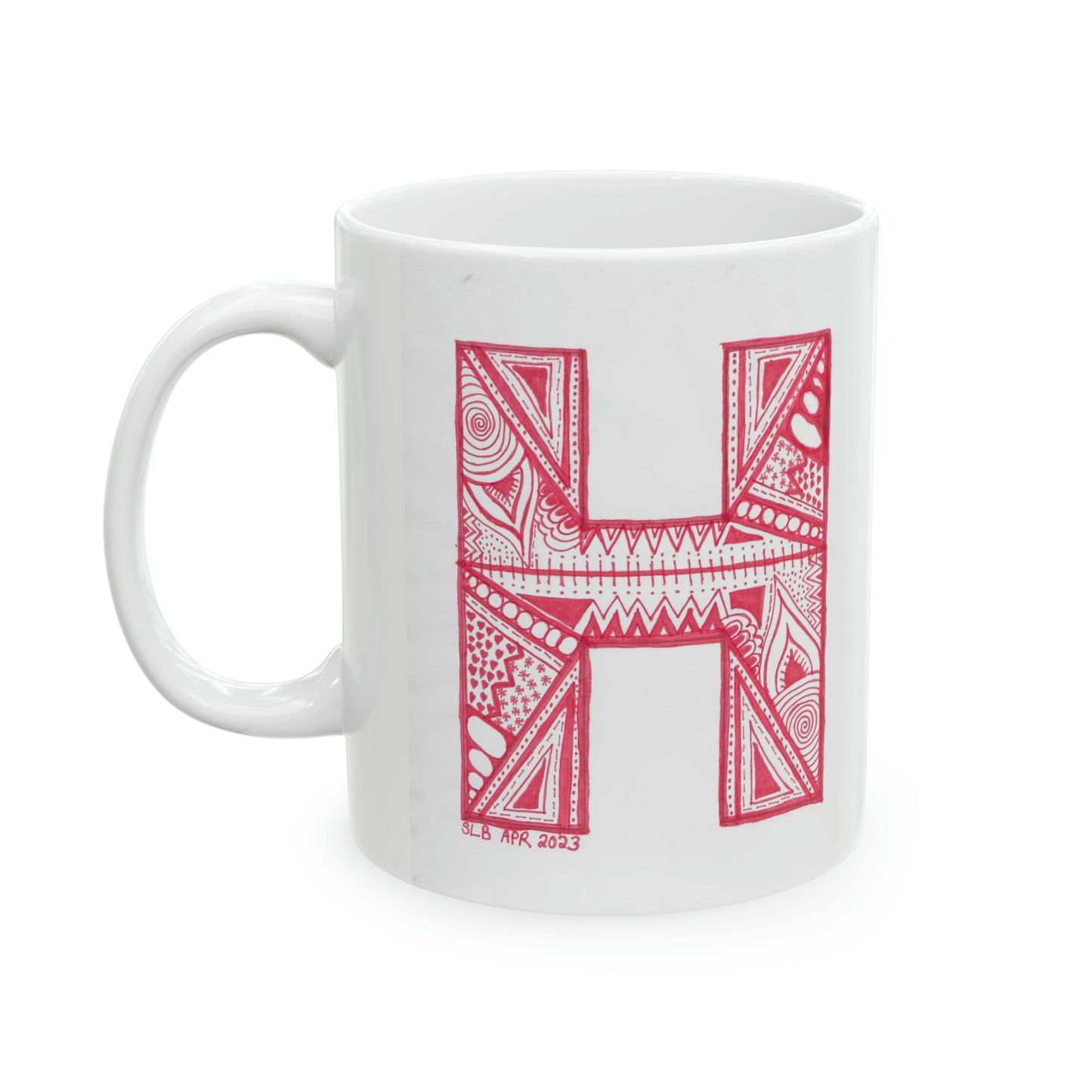 Zentangle H - Ceramic Mug, 11oz