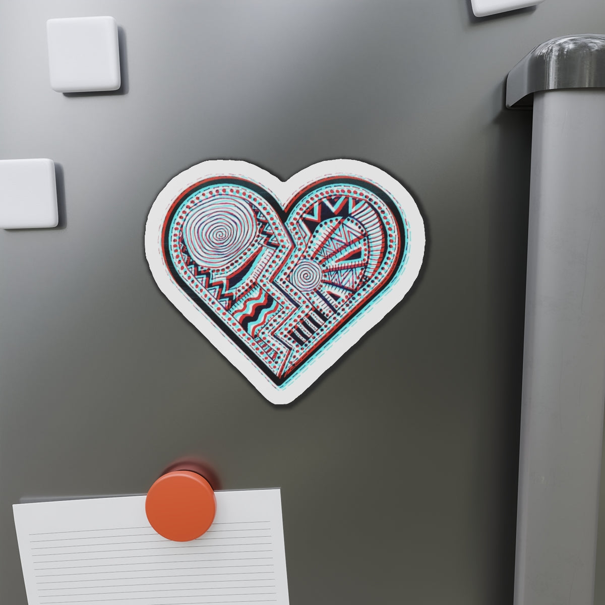 Zentangle Heart Color - Die-Cut Magnets