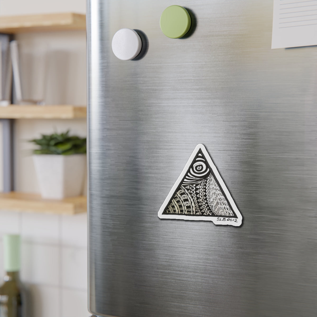 Zentangle Triangle - Die-Cut Magnets