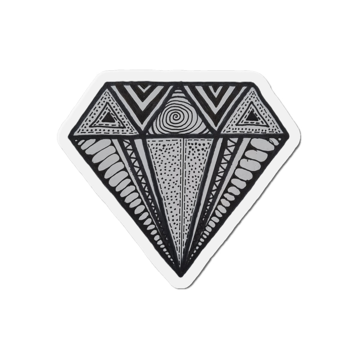 Zentangle Diamond Blk - Die-Cut Magnets